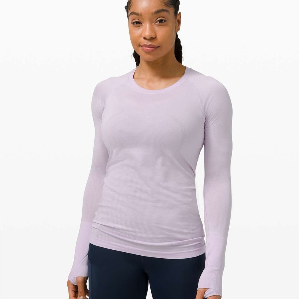 ⬇️ Lululemon Swiftly Tech Long Sleeve 2.0 Lavender Dew Size 8